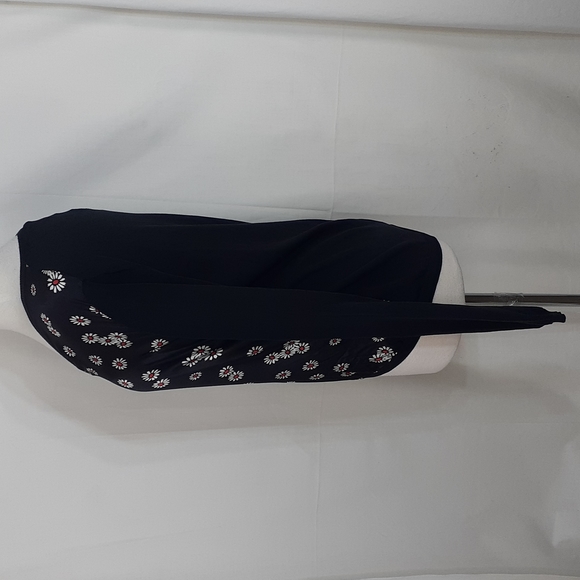 Krizia maglia long-sleeve navy blue white and red Daisy blouse size 12 - Picture 5 of 8